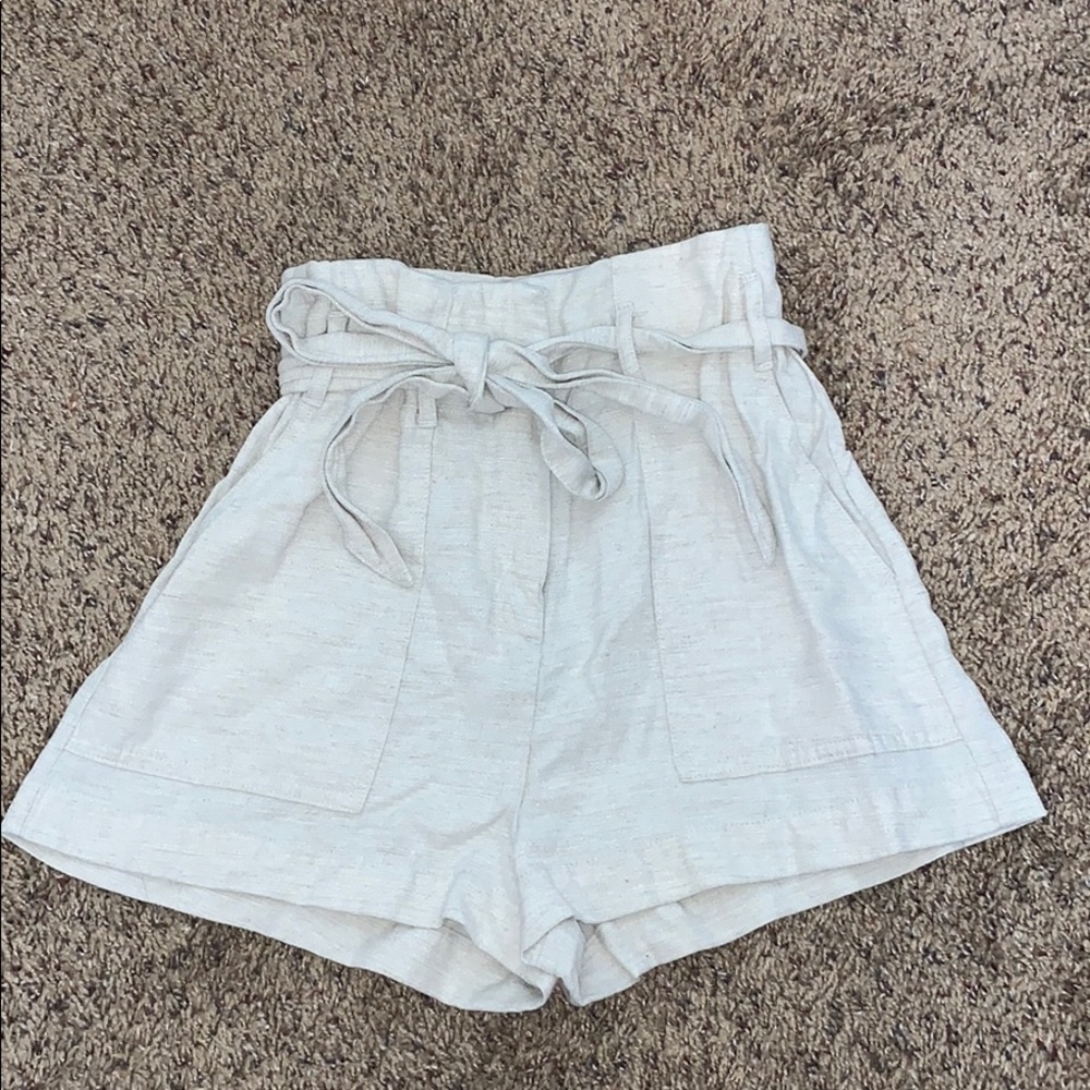 H&M Oatmeal Shorts w/ Tie